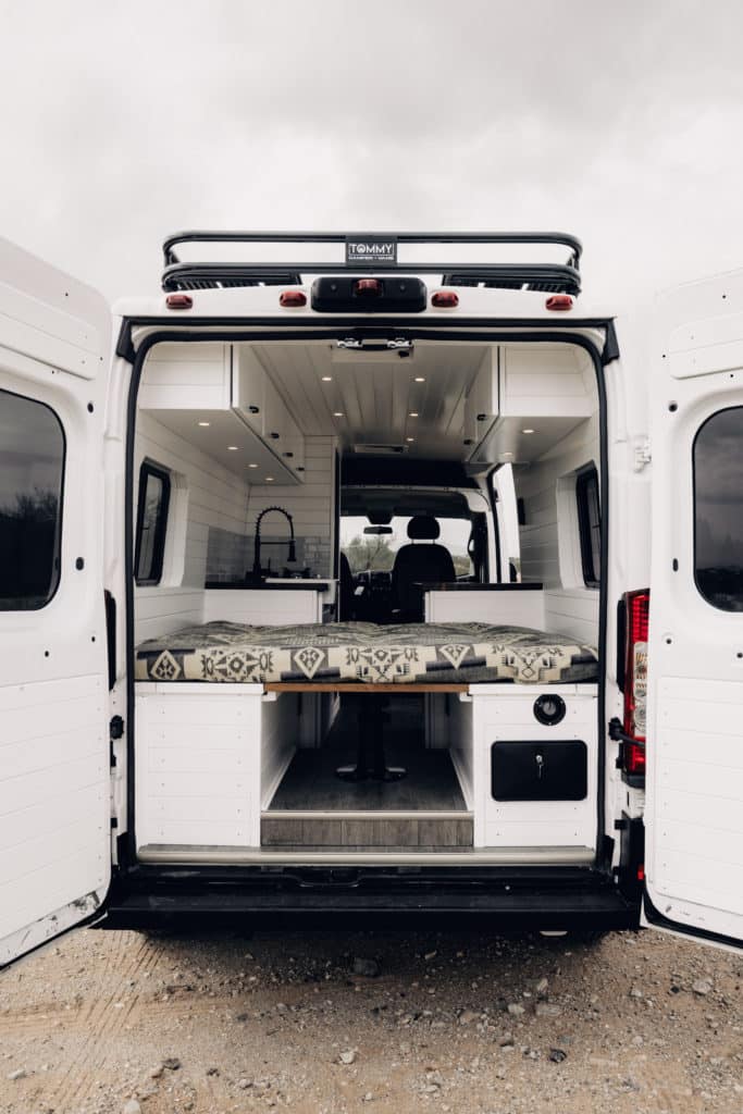 Convertible Dinette Interior Layout Camper Van | Tommy Camper Vans